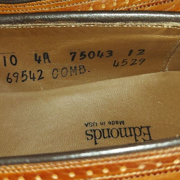 Allen Edmonds Amherst Cognac Wingtip Oxfords Sz 10 AAAA - Picture 4 of 11